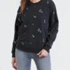Mikina LEVI'S Oversized Crewneck Poppy Floral Caviar Čierna - lacné mikiny