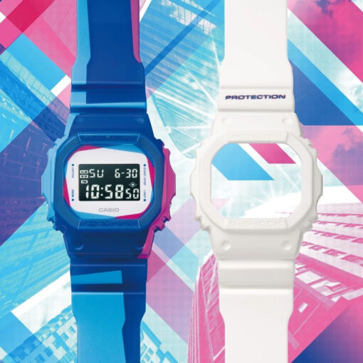 Hodinky CASIO DWE-5600PR-2ER - Farba: biela