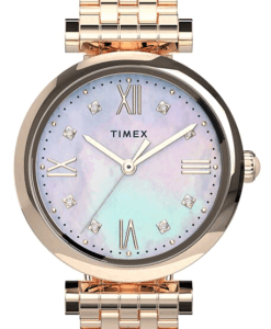 Hodinky TIMEX Parisienne 28mm Stainless Steel Bracelet Watch TW2T78800 - Farba: ružová zlatá