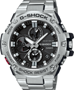 Hodinky CASIO G-SHOCK GST B100D-1A - Farba: strieborná
