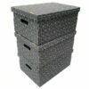Compactor Sada 3ks skladacích kartónových krabíc Compactor - 52 x 29 x 20 cm - Farba: sivá