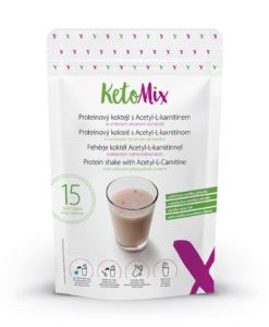 KetoMix Proteínový kokteil s L-karnitínom s príchuťou vanilka-jahoda (15 porcií) - KetoMix - Ketomix