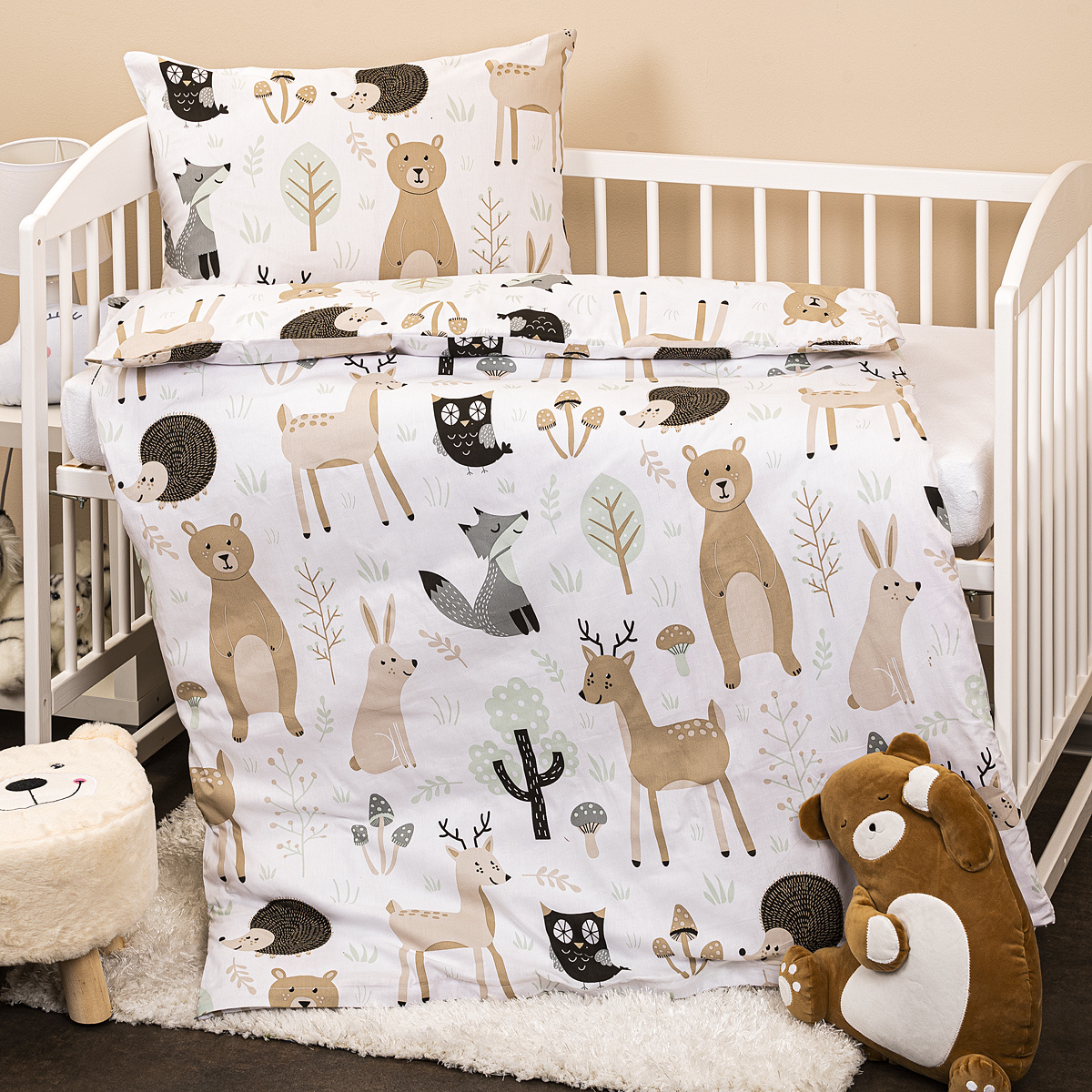 4Home Detské bavlnené obliečky do postieľky Nordic Friends