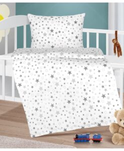 Bellatex Detské bavlnené obliečky Agáta Hviezdy sivá