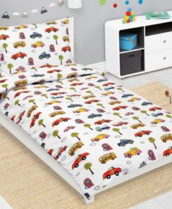 Bellatex Detské bavlnené obliečky Junior Autá biela