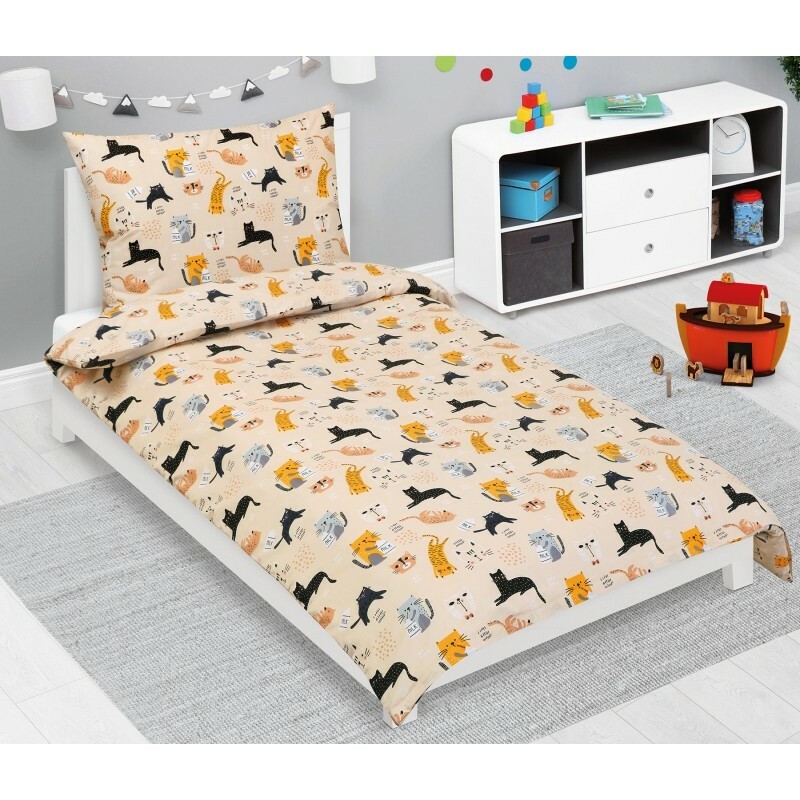 Bellatex Detské bavlnené obliečky Junior Mačka béžová