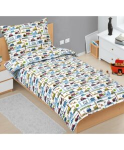 Bellatex Detské bavlnené obliečky Junior Mesto zelená