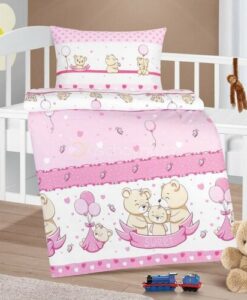 Bellatex Detské bavlnené obliečky do postieľky Agáta Medvedia rodinka
