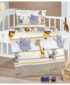 Bellatex Detské bavlnené obliečky do postieľky Agáta Safari béžová