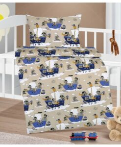 Bellatex Detské bavlnené obliečky do postieľky Agáta Námorník modrá 90 x 135 cm